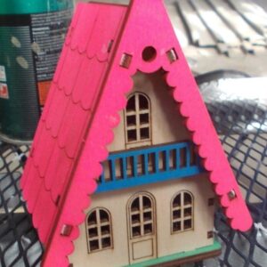 Intra απο ξύλο plywood 3mm-4mm πάχος - Χριστουγεννιάτικο Σπίτι Δίασταση 40x50 cm Intraeaxys-075yngpo