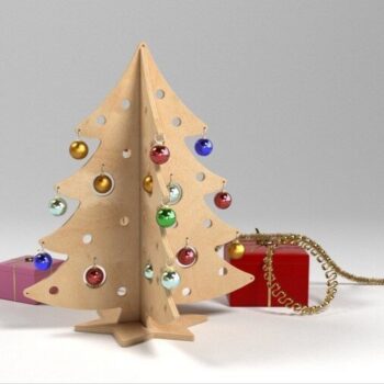 Intra απο ξύλο plywood 3mm-4mm πάχος - Ξύλινο χριστουγεννιάτικο δέντρο ψαροκόκαλο Δίασταση 30x30 cm Intraeaxys-zo9yl6r7 - Image 1