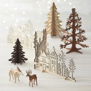 Intra απο ξύλο plywood 3mm-4mm πάχος - Χριστουγεννιάτικη Πρωτοχρονιά διακόσμηση Δίασταση 30x30 cm Intraeaxys-075ynwmo