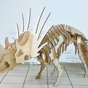 Intra απο ξύλο plywood 3mm-4mm πάχος - Triceratops 3D Puzzle 6mm Δίασταση 30x30 cm Intraeaxys-zo9ygye7