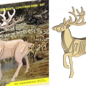 Intra απο ξύλο plywood 3mm-4mm πάχος - 3D παζλ ελάφια Δίασταση 30x30 cm Intraeaxys-51rr3231 - Image 1