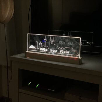 Intra απο ξύλο plywood 3mm-4mm πάχος - Φωτιστικό LED Κολωνίας Skyline Δίασταση 30x30 cm Intraeaxys-yon098y7 - Image 1