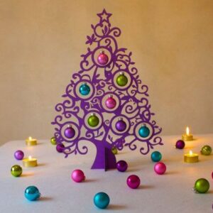 Intra απο ξύλο plywood 3mm-4mm πάχος - Χριστουγεννιάτικη διακόσμηση Χριστουγεννιάτικο δέντρο Δίασταση 30x30 cm Intraeaxys-ro6y8j27