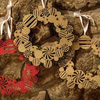 Intra απο ξύλο plywood 3mm-4mm πάχος - Πρότυπο στεφάνι Χριστουγέννων Δίασταση 30x30 cm Intraeaxys-d1lv39zo - Image 1