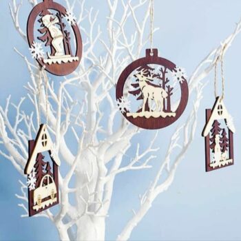 Intra απο ξύλο plywood 3mm-4mm πάχος - Στολίδια Χριστουγεννιάτικου Δέντρου Δίασταση 10x10 cm Intraeaxys-eoxl3xjo - Image 1