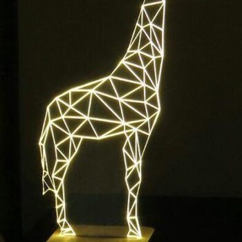 Intra απο ξύλο plywood 3mm-4mm πάχος - Giraffe 3d Optical Illusion Night Light Δίασταση 30x30 cm Intraeaxys-67wl4p81 - Image 1