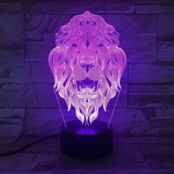 Intra απο ξύλο plywood 3mm-4mm πάχος - Ακρυλικό 3D Lion Animal Night Light Δίασταση 20x20 cm Intraeaxys-p7ym2l57 - Image 1