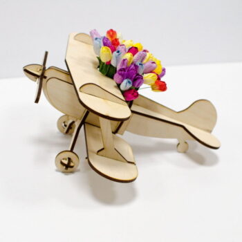 Intra απο ξύλο plywood 3mm-4mm πάχος - Γλάστρα φυτών λουλουδιών μοντέλων ξύλινου αεροπλάνου Δίασταση 30x30 cm Intraeaxys-078ywn4o - Image 1