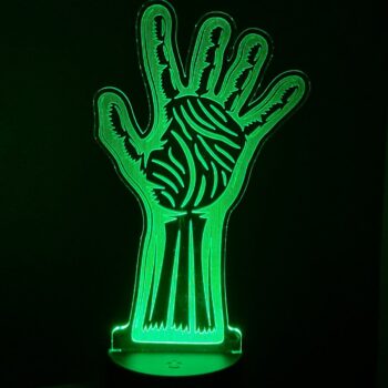 Intra απο ξύλο plywood 3mm-4mm πάχος - Ακρυλικό Φωτιστικό Νυχτερινό Χέρι Ζόμπι Δίασταση 20x20 cm Intraeaxys-075y2m0o - Image 1