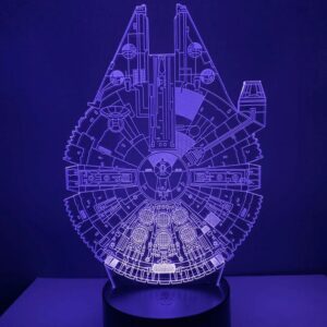 Intra απο ξύλο plywood 3mm-4mm πάχος - Star Wars Millennium Falcon 3D Lamp Δίασταση 30x30 cm Intraeaxys-eo202pq7