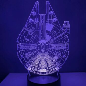 Intra απο ξύλο plywood 3mm-4mm πάχος - Star Wars Millennium Falcon 3D Lamp Δίασταση 30x30 cm Intraeaxys-eo202pq7 - Image 1