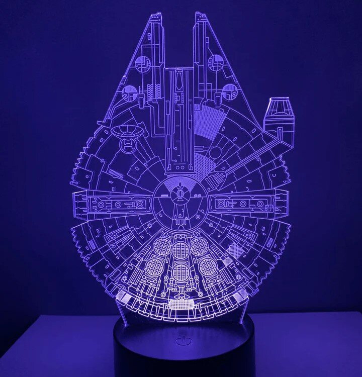 Intra απο ξύλο plywood 3mm-4mm πάχος - Star Wars Millennium Falcon 3D Lamp Δίασταση 30x30 cm Intraeaxys-eo202pq7