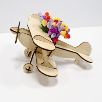 Intra απο ξύλο plywood 3mm-4mm πάχος - Κουτί λουλουδιών αεροπλάνου Δίασταση 30x30 cm Intraeaxys-ro6y2e67 - Image 1