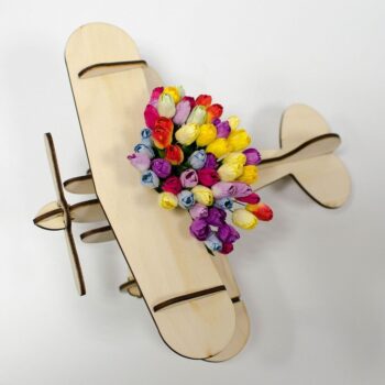 Intra απο ξύλο plywood 3mm-4mm πάχος - Κουτί λουλουδιών αεροπλάνου Δίασταση 30x30 cm Intraeaxys-ro6y2e67 - Image 3