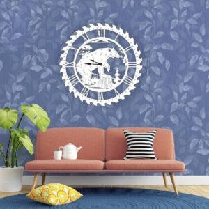 Intra απο ξύλο plywood 3mm-4mm πάχος - Ρολόι τοίχου Bear Διακόσμηση τοίχου Δίασταση 30x30 cm Intraeaxys-m1d6l537