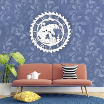 Intra απο ξύλο plywood 3mm-4mm πάχος - Ρολόι τοίχου Bear Διακόσμηση τοίχου Δίασταση 30x30 cm Intraeaxys-m1d6l537 - Image 1