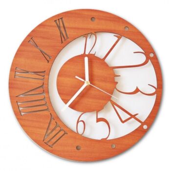 Intra απο ξύλο plywood 3mm-4mm πάχος - Σύγχρονο και μοντέρνο ρολόι τοίχου Δίασταση 30x30 cm Intraeaxys-078yllmo - Image 1