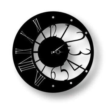 Intra απο ξύλο plywood 3mm-4mm πάχος - Σύγχρονο και μοντέρνο ρολόι τοίχου Δίασταση 30x30 cm Intraeaxys-078yllmo - Image 5