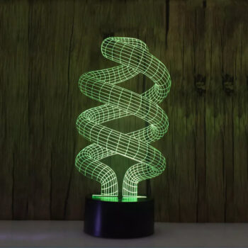 Intra απο ξύλο plywood 3mm-4mm πάχος - Σπειροειδής λάμπα 3D Illusion Δίασταση 30x30 cm Intraeaxys-eoxlg5jo - Image 3