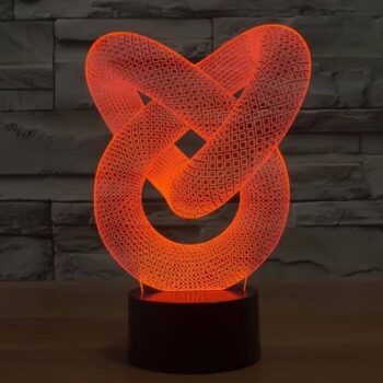 Intra απο ξύλο plywood 3mm-4mm πάχος - Love Knot 3D Illusion Lamp Δίασταση 30x30 cm Intraeaxys-r7vmg8z7 - Image 1