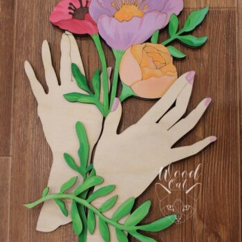 Intra απο ξύλο plywood 3mm-4mm πάχος - Λουλούδια εκμετάλλευσης χεριών τέχνης Δίασταση 30x30 cm Intraeaxys-eoxl56go - Image 1