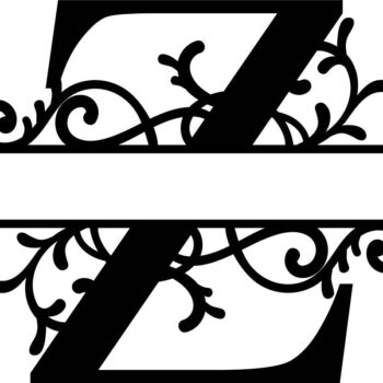 Intra απο ξύλο plywood 3mm-4mm πάχος - Flourished Split Monogram Z Letter Δίασταση 30x30 cm Intraeaxys-51rr8wr1 - Image 1