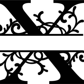 Intra απο ξύλο plywood 3mm-4mm πάχος - Flourished Split Monogram X Letter Δίασταση 30x30 cm Intraeaxys-6o3y8dq7 - Image 1