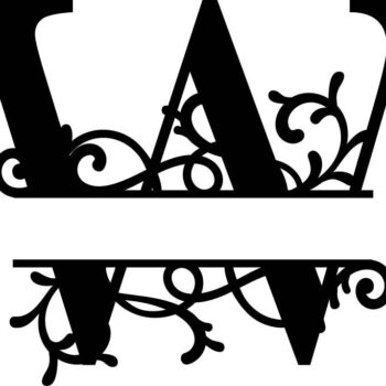 Intra απο ξύλο plywood 3mm-4mm πάχος - Άνθησε διάσπαση μονόγραμμα W Γράμμα Δίασταση 30x30 cm Intraeaxys-lopq3yx7 - Image 1