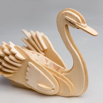 Intra απο ξύλο plywood 3mm-4mm πάχος - Swan 3D Puzzle 3mm Δίασταση 30x30 cm Intraeaxys-yonj0y1r - Image 1