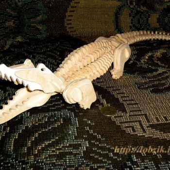 Intra απο ξύλο plywood 3mm-4mm πάχος - Κροκόδειλος τρισδιάστατο παζλ Δίασταση 30x30 cm Intraeaxys-0750qk1z - Image 1