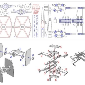 Intra απο ξύλο plywood 3mm-4mm πάχος - Γιορτινά στολίδια Tie Fighter X-Wing Δίασταση 10x10 cm Intraeaxys-eo4qpj87 - Image 3