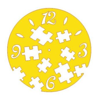 Intra απο ξύλο plywood 3mm-4mm πάχος - Ρολόι τοίχου παιδικού δωματίου με πρότυπο παζλ Δίασταση 30x30 cm Intraeaxys-078yj4no - Image 1