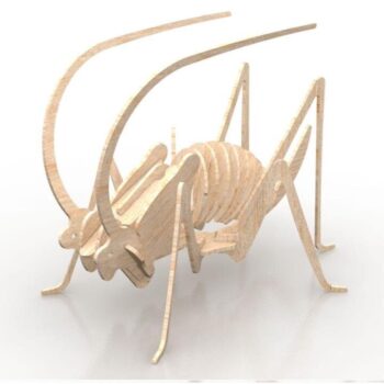 Intra απο ξύλο plywood 3mm-4mm πάχος - Τρισδιάστατο παζλ Cricket Grasshopper Δίασταση 30x30 cm Intraeaxys-qomm8v5o - Image 1