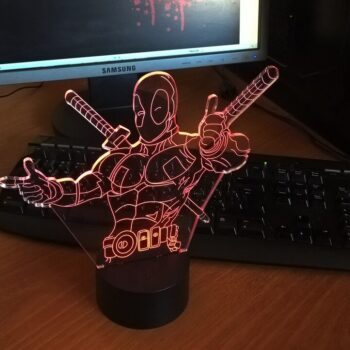 Intra απο ξύλο plywood 3mm-4mm πάχος - Νυχτερινό φως Deadpool Δίασταση 30x30 cm Intraeaxys-p7yv457q - Image 1