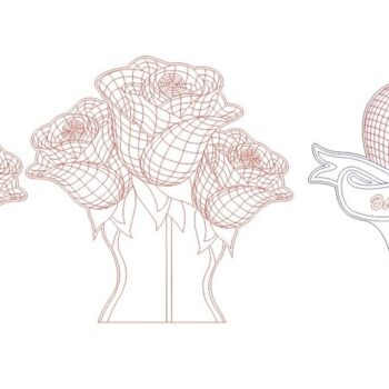 Intra απο ξύλο plywood 3mm-4mm πάχος - Rose Heart 3D LED Night Light Δίασταση 30x30 cm Intraeaxys-d1llxp1m - Image 1