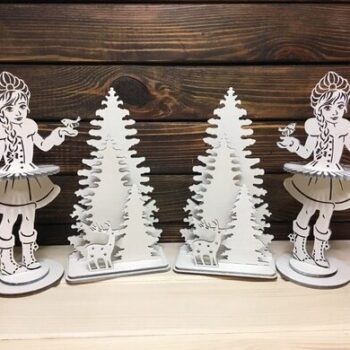 Intra απο ξύλο plywood 3mm-4mm πάχος - Χριστουγεννιάτικη διακόσμηση τραπεζιού ελαφιού Δίασταση 30x30 cm Intraeaxys-p7ym5y67 - Image 1