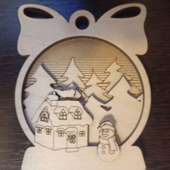 Intra απο ξύλο plywood 3mm-4mm πάχος - Χριστουγεννιάτικο Δέντρο Στολίδι Κρεμαστό Διακοσμητικό Μπιχλιμπίδι Δίασταση 10x10 cm Intraeaxys-67wl0dm1 - Image 1