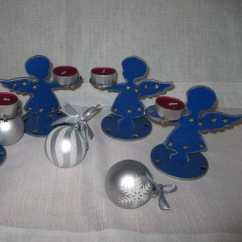 Intra απο ξύλο plywood 3mm-4mm πάχος - Κηροπήγιο αγγέλου Χριστουγέννων Πρωτοχρονιάς Δίασταση 30x30 cm Intraeaxys-p7ym5327 - Image 1