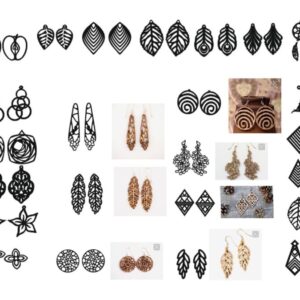 Intra απο ξύλο plywood 3mm-4mm πάχος - Πρότυπα κοσμημάτων σκουλαρίκια Δίασταση 3x3 cm Intraeaxys-zo9yjqw7