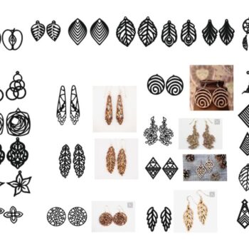 Intra απο ξύλο plywood 3mm-4mm πάχος - Πρότυπα κοσμημάτων σκουλαρίκια Δίασταση 3x3 cm Intraeaxys-zo9yjqw7 - Image 1