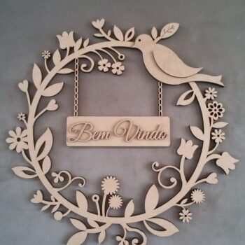 Intra απο ξύλο plywood 3mm-4mm πάχος - Διακοσμητικό στεφάνι από κόντρα πλακέ αυτοκινήτου πουλί λουλούδια Δίασταση 30x30 cm Intraeaxys-e1gklr8o - Image 1