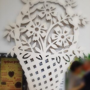 Intra απο ξύλο plywood 3mm-4mm πάχος - Ξύλινο καλάθι λουλουδιών Διακόσμηση σπιτιού Δίασταση 30x30 cm Intraeaxys-91jdl841