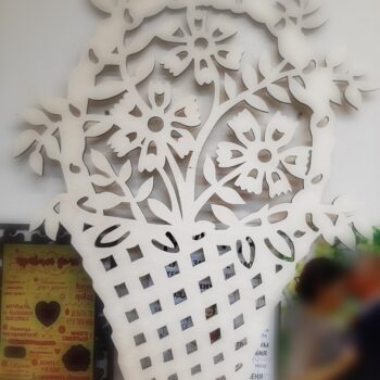 Intra απο ξύλο plywood 3mm-4mm πάχος - Ξύλινο καλάθι λουλουδιών Διακόσμηση σπιτιού Δίασταση 30x30 cm Intraeaxys-91jdl841 - Image 1