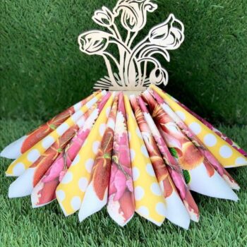 Intra απο ξύλο plywood 3mm-4mm πάχος - Λουλούδια θήκης χαρτοπετσέτας στο πρότυπο βάζων Δίασταση 30x30 cm Intraeaxys-eo0qjn51 - Image 1