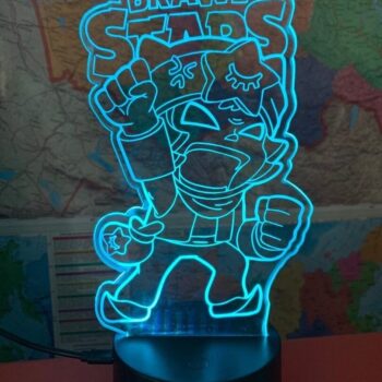 Intra απο ξύλο plywood 3mm-4mm πάχος - Brawl Stars Nightlight 3D Illusion Lamp Δίασταση 30x30 cm Intraeaxys-078yrmjo - Image 1