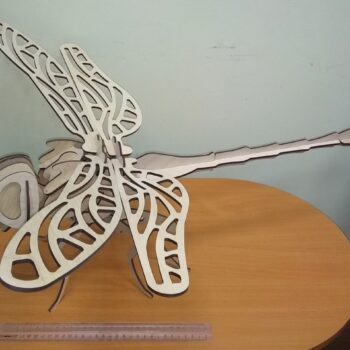 Intra απο ξύλο plywood 3mm-4mm πάχος - 3D Ξύλινη Dragonfly Δίασταση 30x30 cm Intraeaxys-ro6ywd37 - Image 1