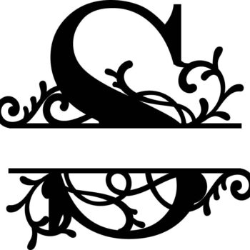 Intra απο ξύλο plywood 3mm-4mm πάχος - Άνθησε διάσπαση μονόγραμμα S γράμμα Δίασταση 30x30 cm Intraeaxys-lopq3yz7 - Image 1