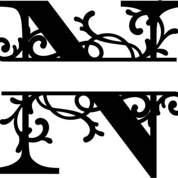 Intra απο ξύλο plywood 3mm-4mm πάχος - Άνθησε διάσπαση μονόγραμμα Ν γράμμα Δίασταση 30x30 cm Intraeaxys-zo9y8rx7 - Image 1