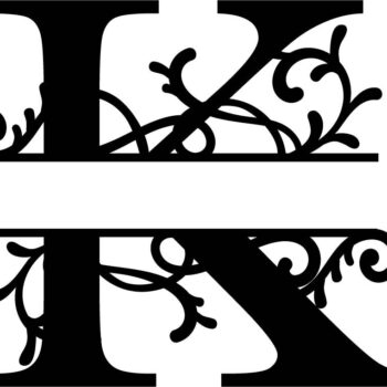 Intra απο ξύλο plywood 3mm-4mm πάχος - Γράμμα K Flourished Split Monogram Δίασταση 30x30 cm Intraeaxys-p7ymr0z7 - Image 1