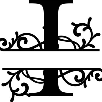 Intra απο ξύλο plywood 3mm-4mm πάχος - Flourished Split Monogram I Letter Δίασταση 30x30 cm Intraeaxys-91jdkvl1 - Image 1